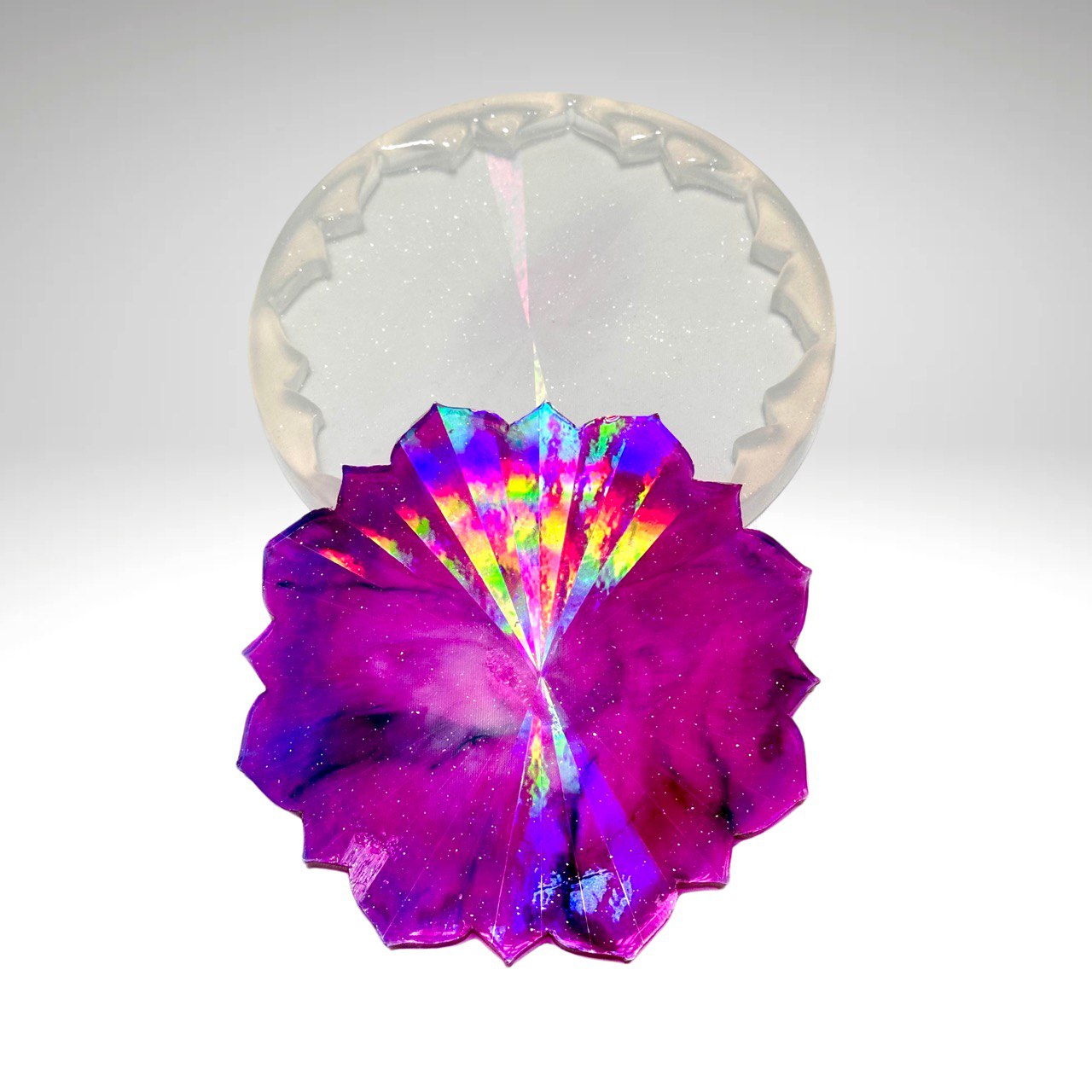 Flower Holographic Coaster Silicone Mold