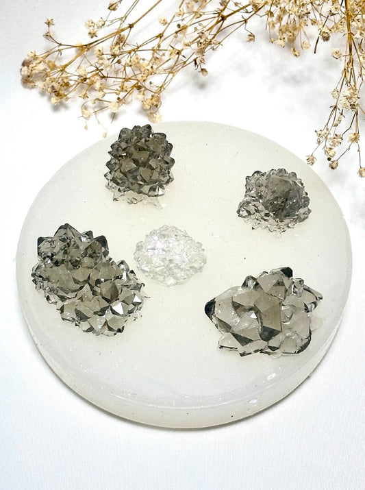 Stunning 5pcs Resin Crystal Cluster Jewelry Silicone Mold Set