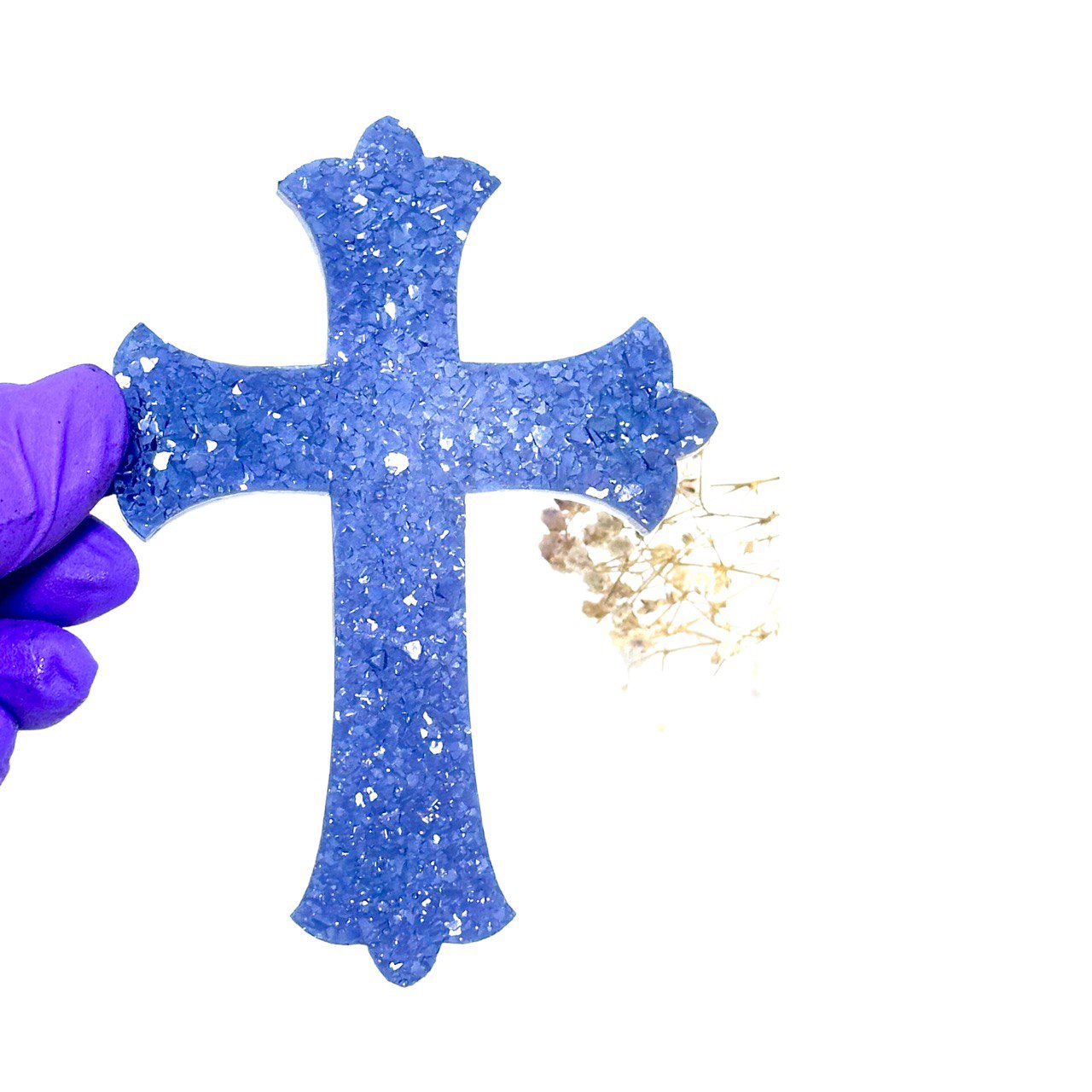 Cross with Sparkle Crystal Silicone Mold for DIY Crafts