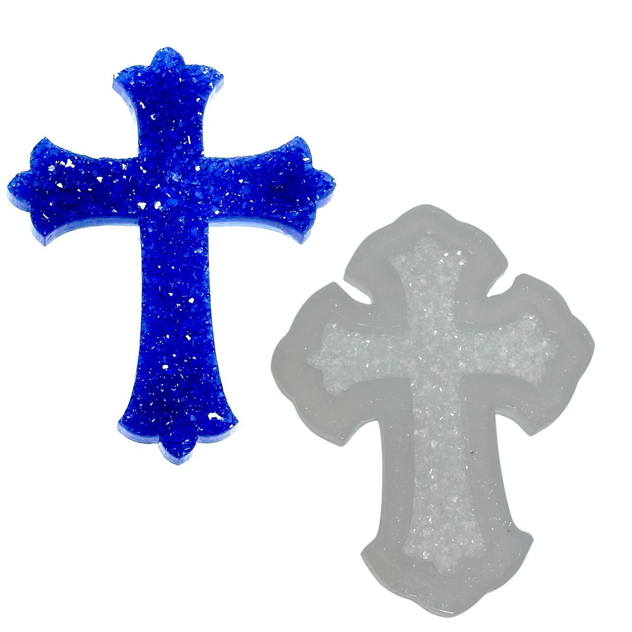 Cross with Sparkle Crystal Silicone Mold for DIY Crafts