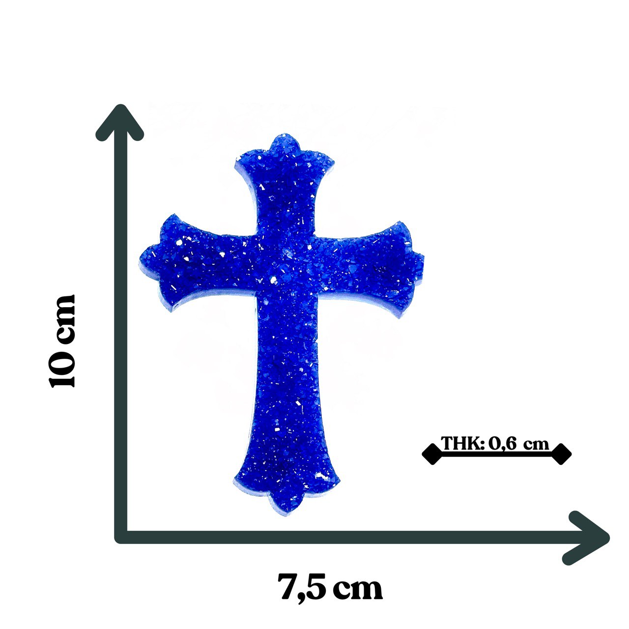 Cross with Sparkle Crystal Silicone Mold for DIY Crafts