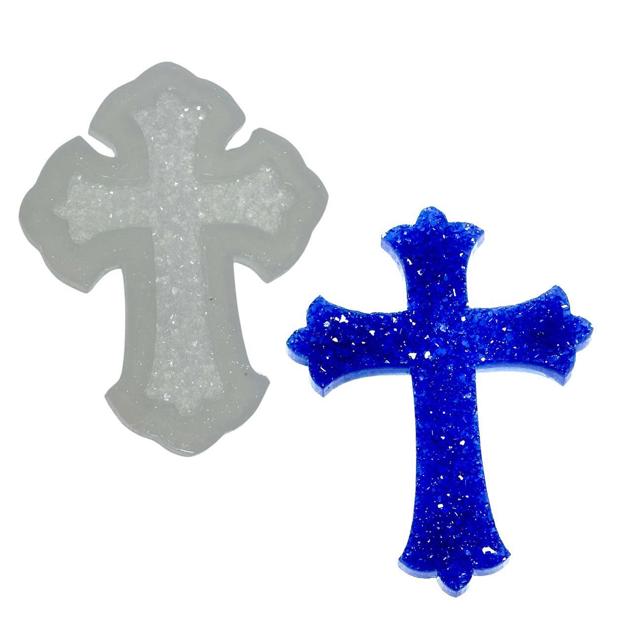 Cross with Sparkle Crystal Silicone Mold for DIY Crafts