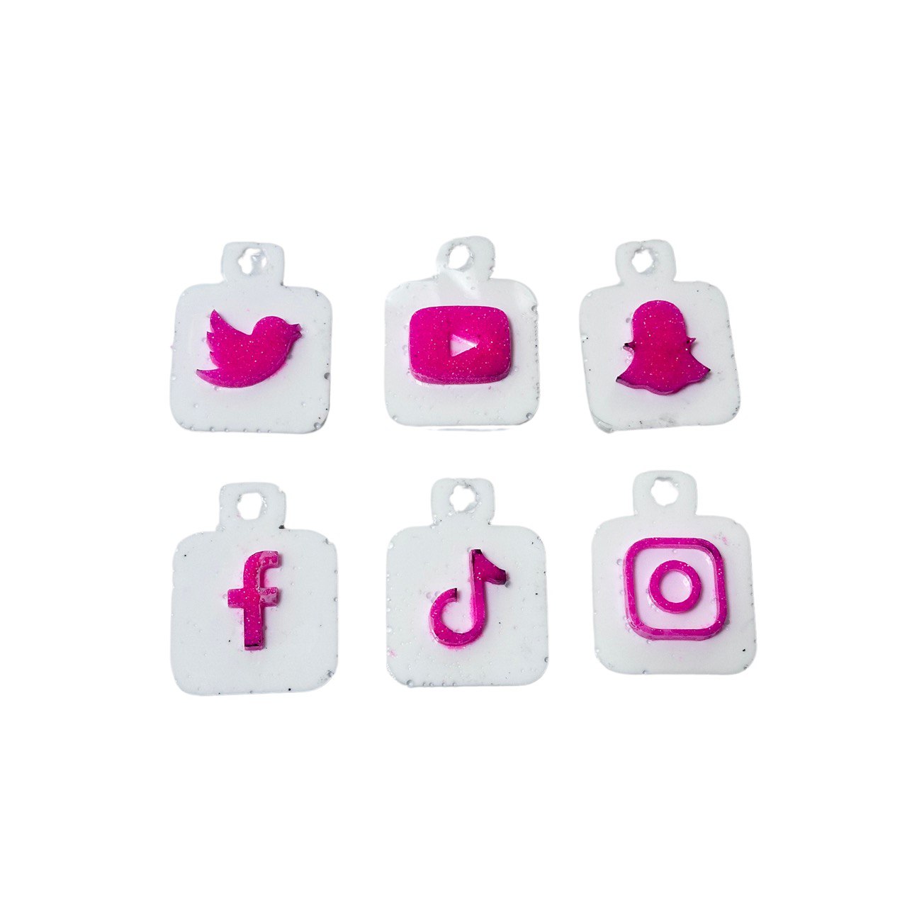 Social Media Keychain and Charm Silicone Molds