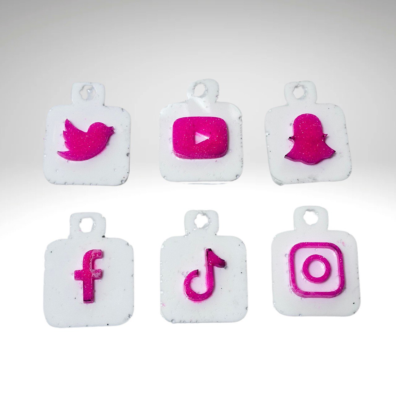 Social Media Keychain and Charm Silicone Molds