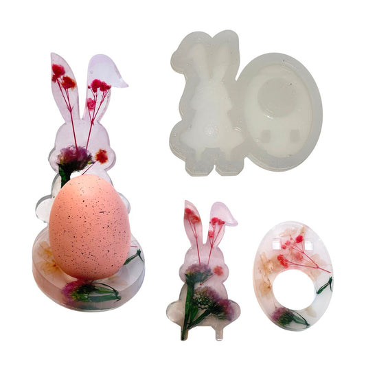 Easter Bunny Silicone Mold for Freestanding Egg Holder