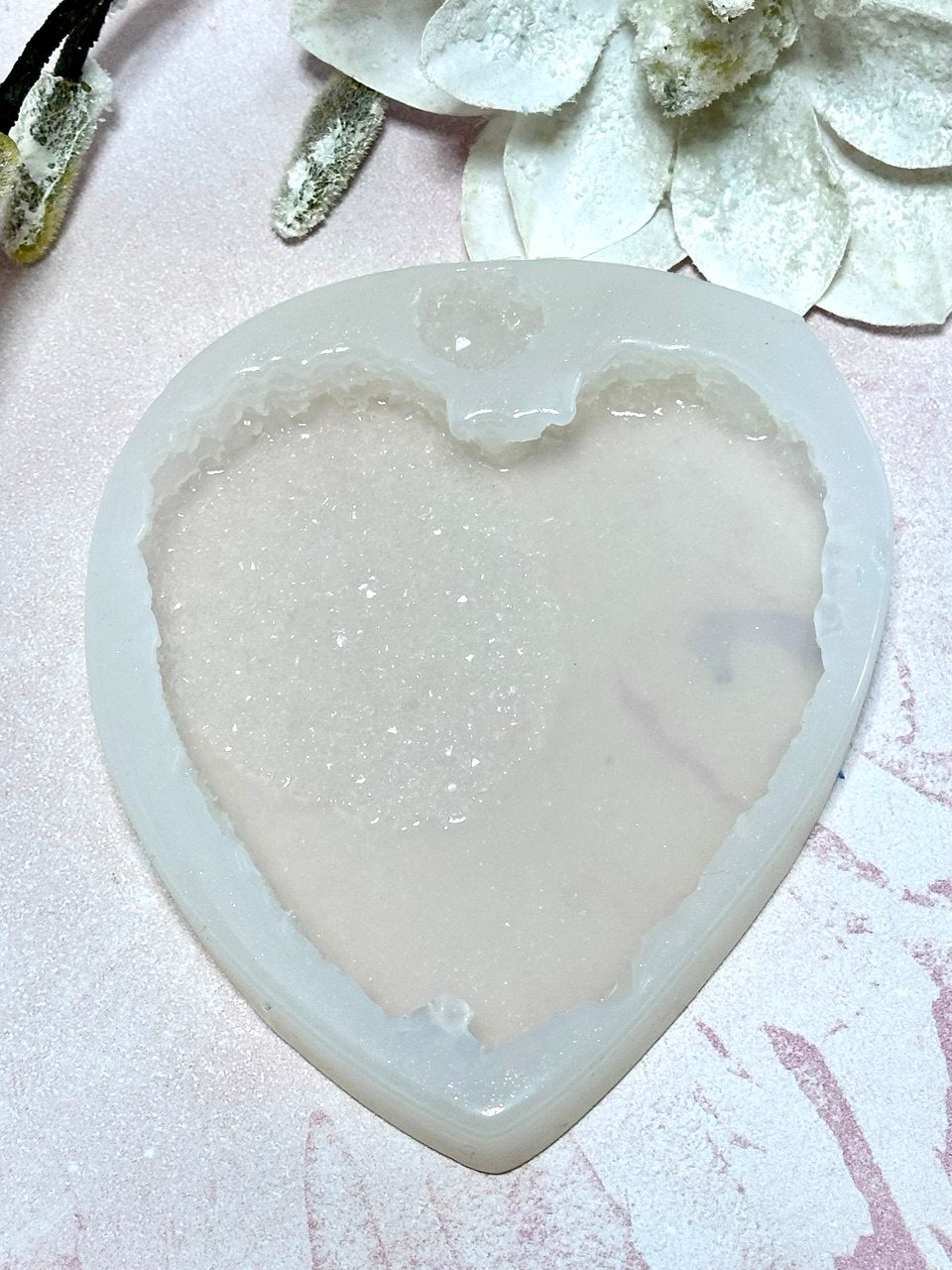 Crystal Edge Heart Geode Silicone Mold for Resin Art - Druzy Effect, Tray & Coaster Making