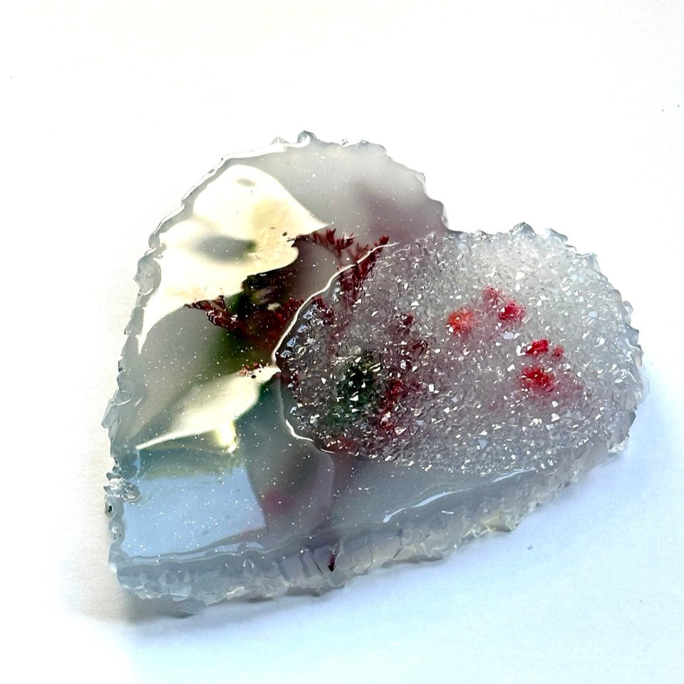 Crystal Edge Heart Geode Silicone Mold for Resin Art - Druzy Effect, Tray & Coaster Making