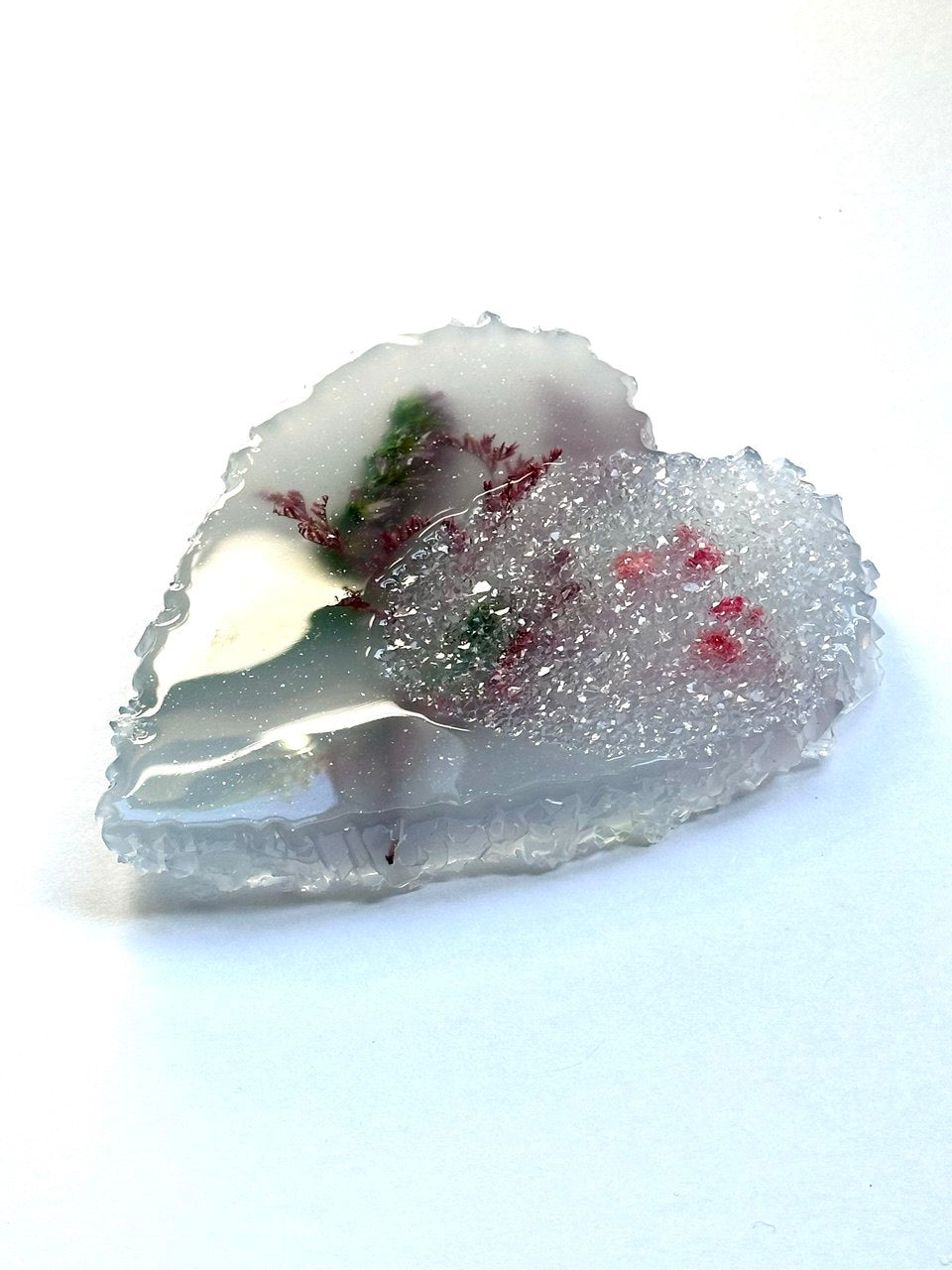 Crystal Edge Heart Geode Silicone Mold for Resin Art - Druzy Effect, Tray & Coaster Making