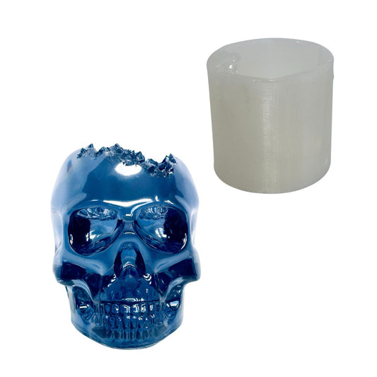 Large Crystal Geode Skull Silicone Mold