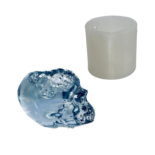 Small Crystal Geode Skull Silicone Mold