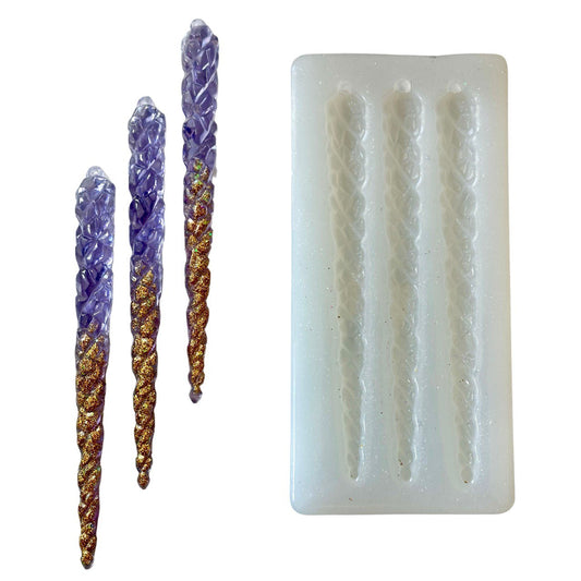 Long 3D Crystal Icicles Ornament Silicone Mold