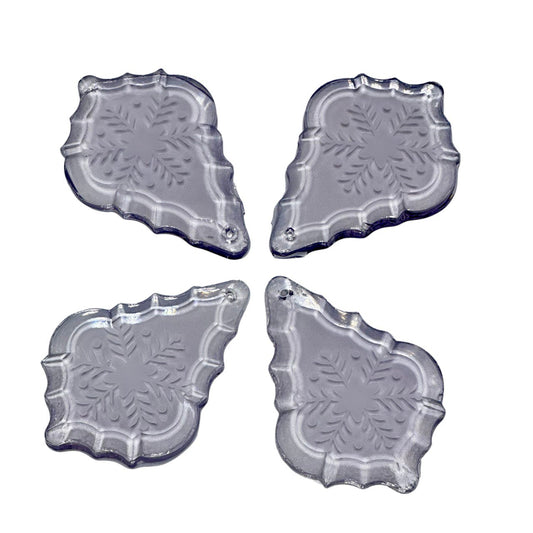 4 Crystal Silicone Mold Engraved Ornament