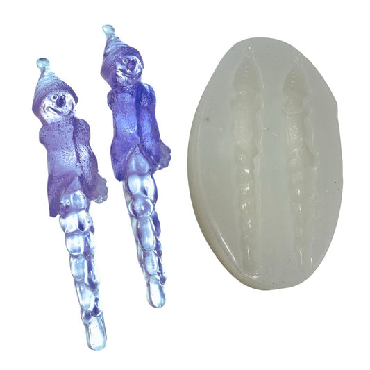 2 Snowman with Scarf Silicone Mold