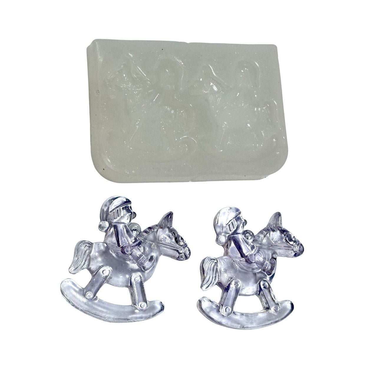 2 Snowmen on Horse 3D Silicone Molds