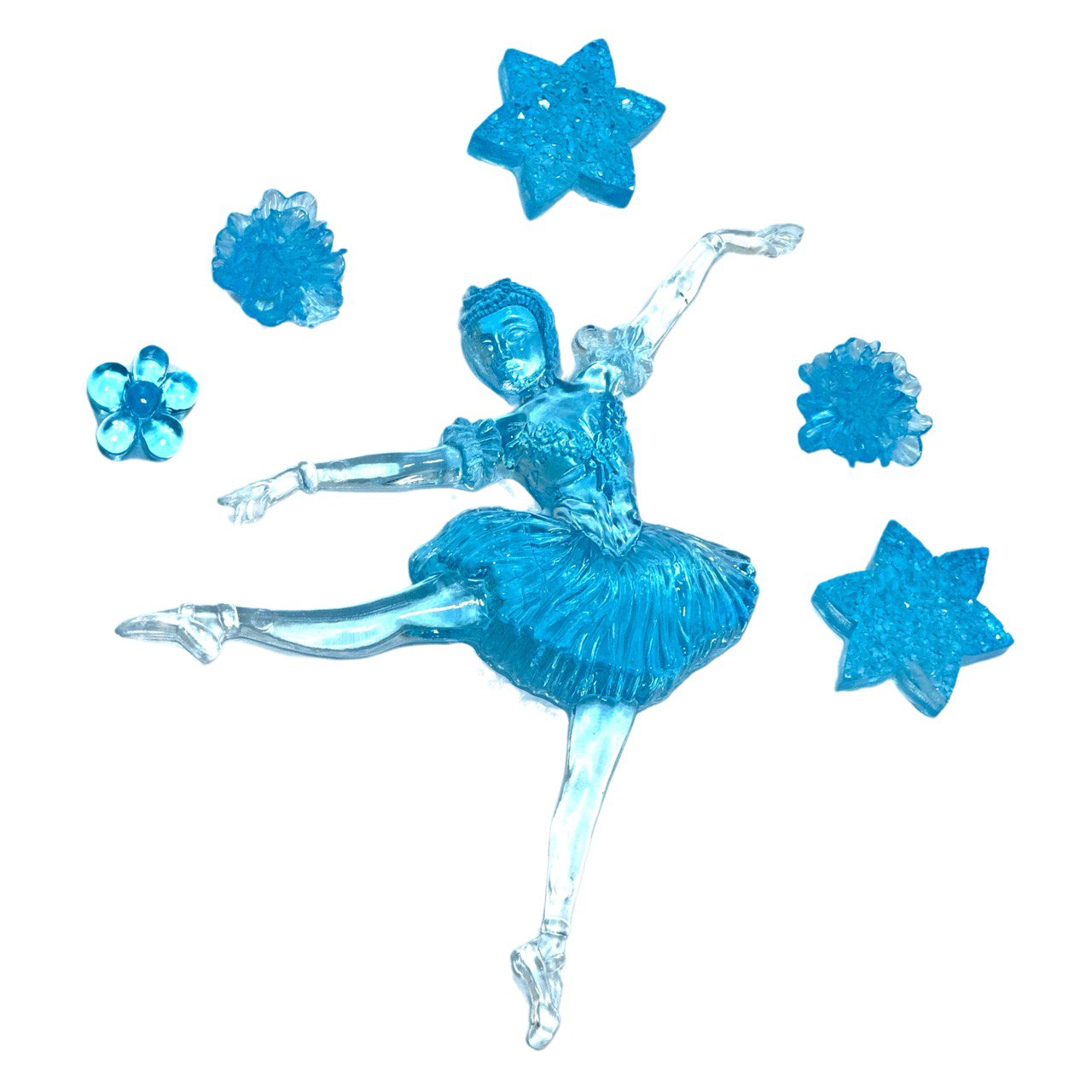Large Ballerina with 5 Flowers Silicone Mold