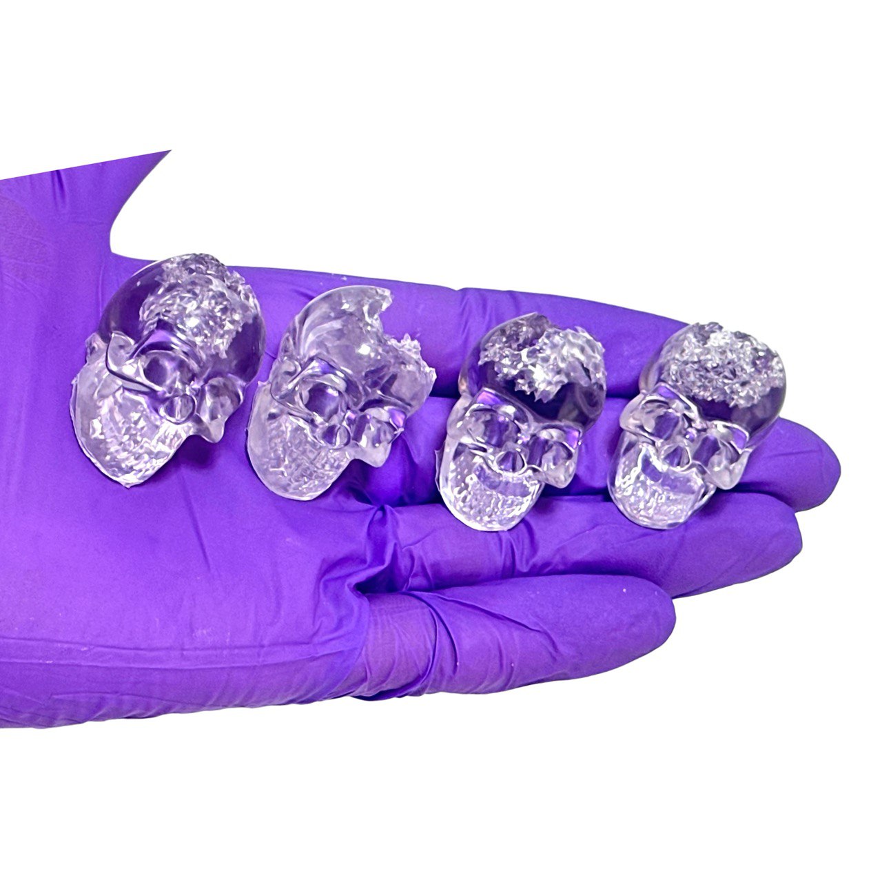 4 pc Small Crystal Geode Skull Silicone Mold