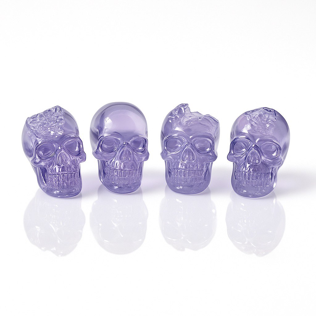 4 pc Small Crystal Geode Skull Silicone Mold