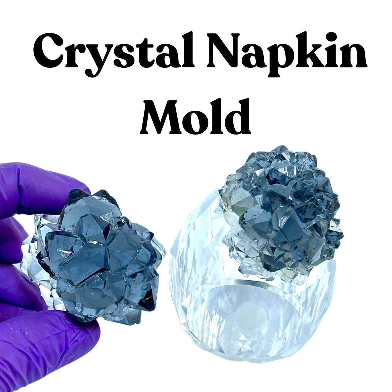 2 pc Crystal Cluster Ring Shapes Silicone Moulds