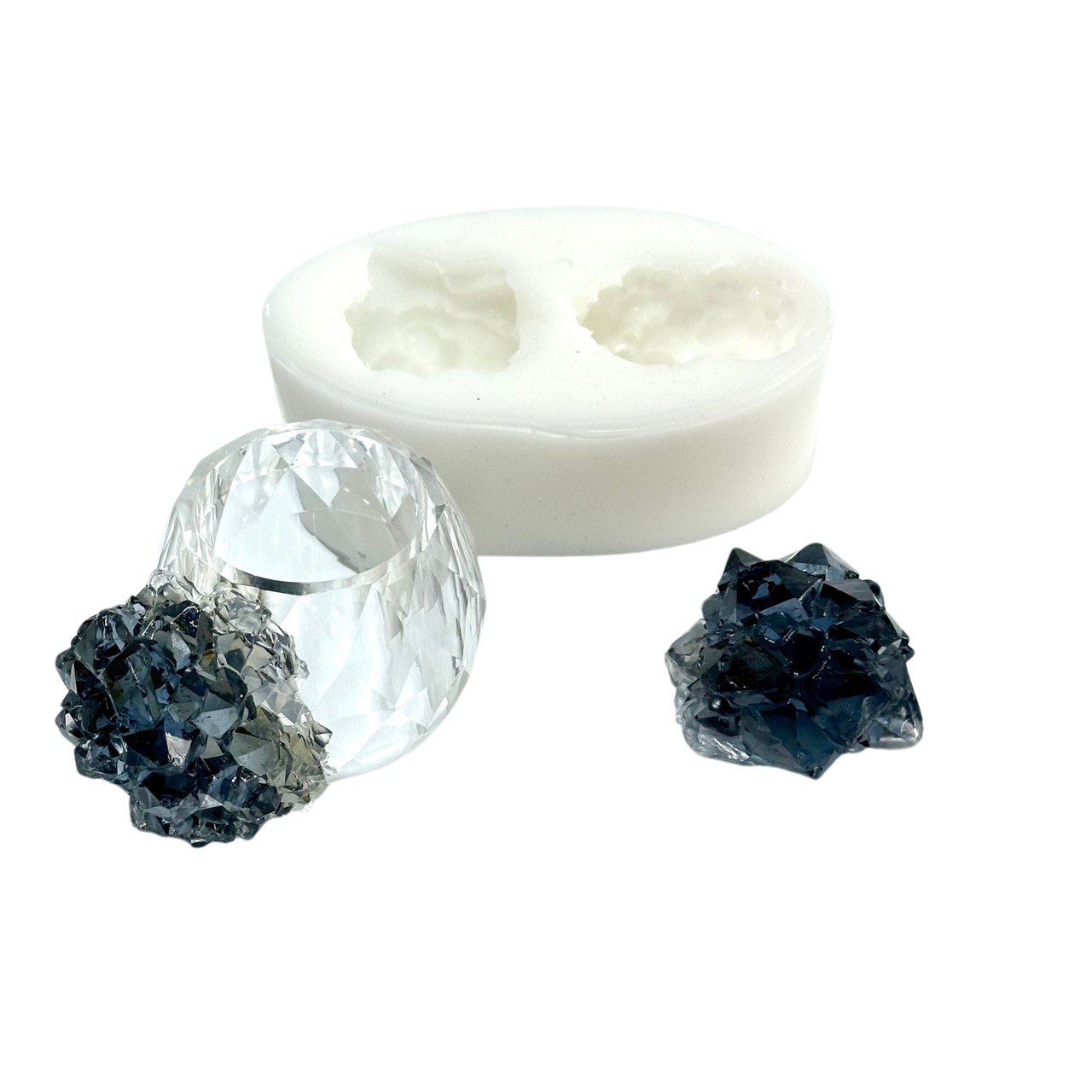 2 pc Crystal Cluster Ring Shapes Silicone Moulds