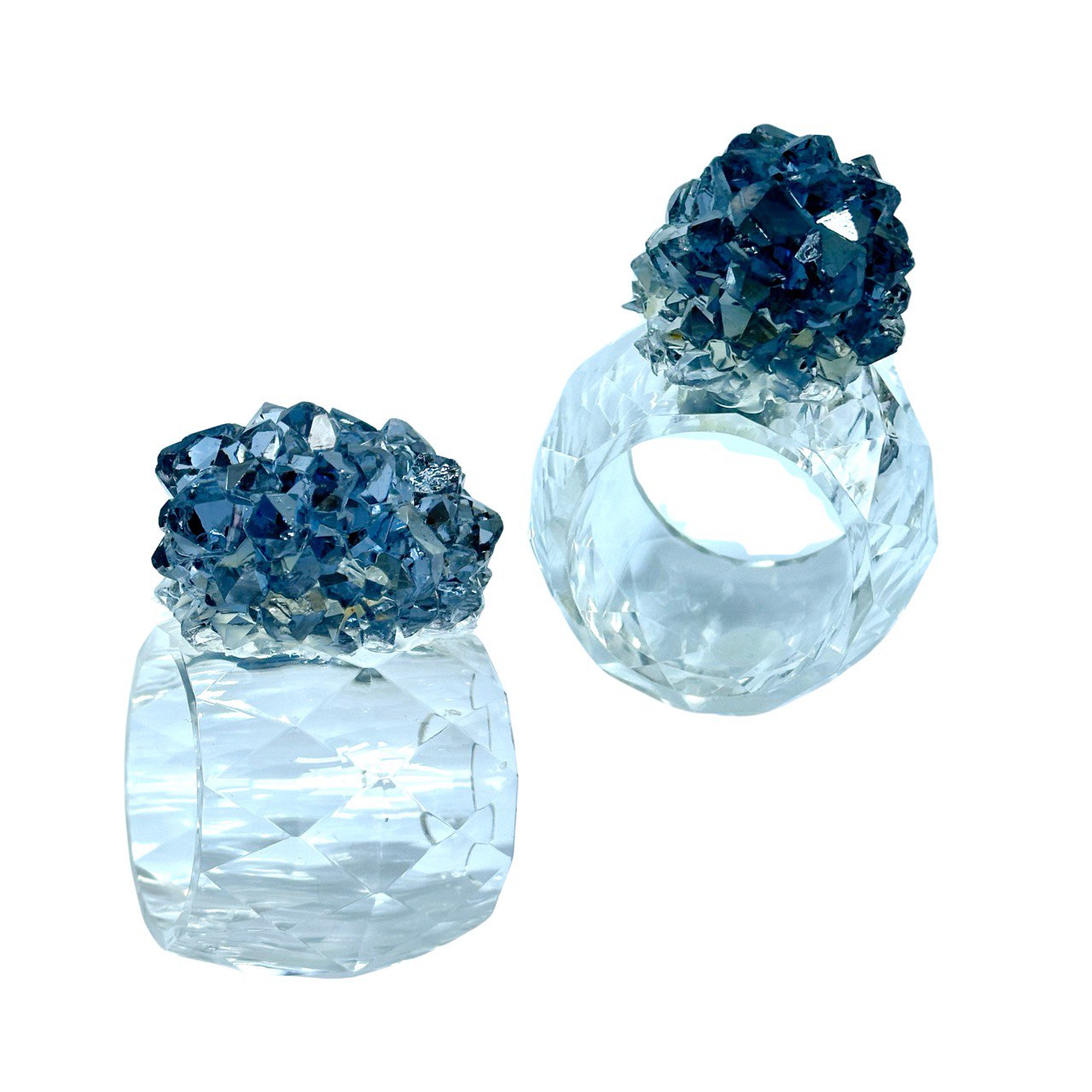 2 pc Crystal Cluster Ring Shapes Silicone Moulds