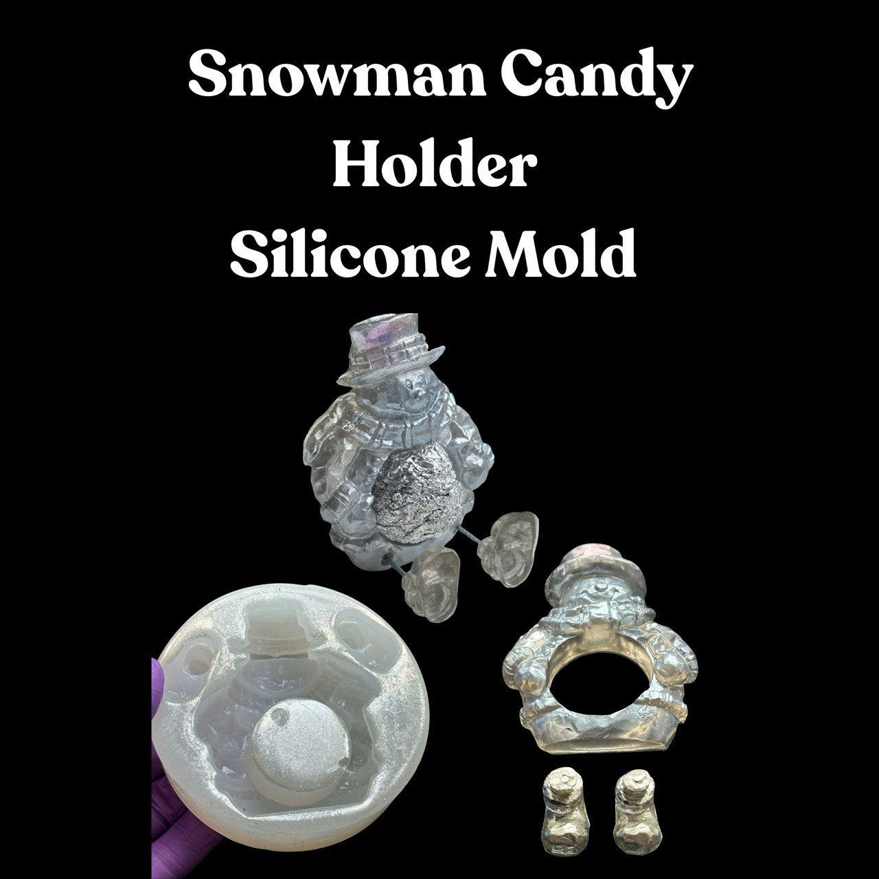 Snowman Silicone Mold for Resin – Candy or Money Holder Mold