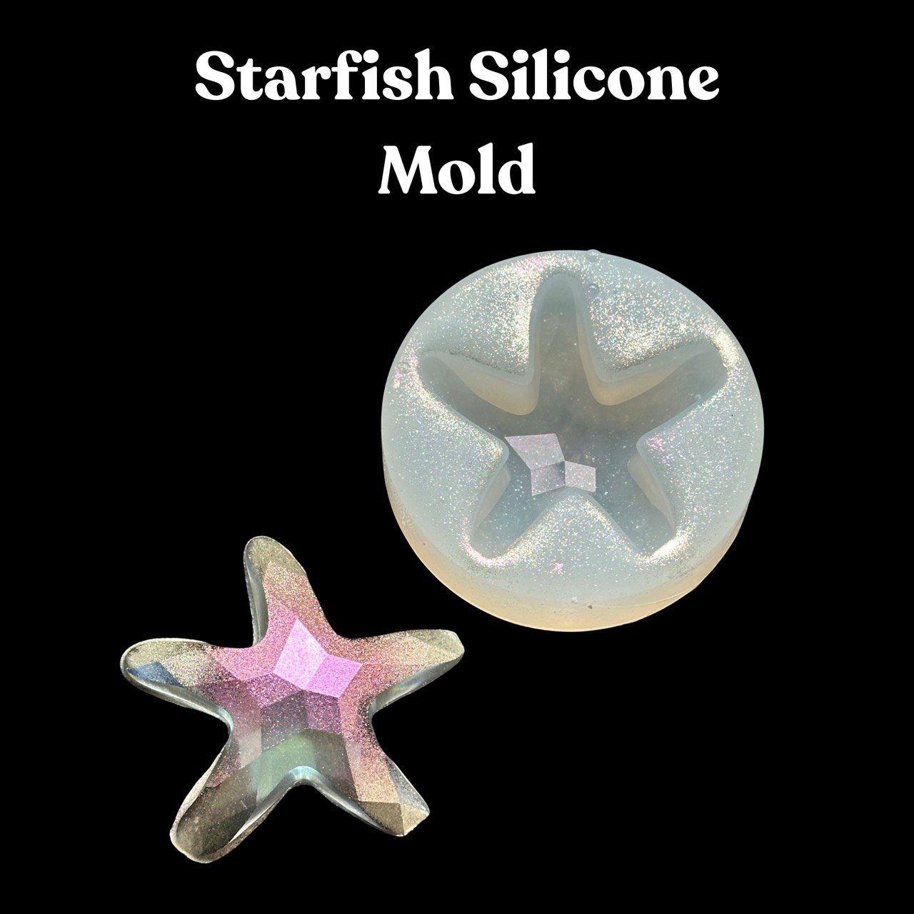 Starfish Silicone Mold for Resin | Faceted Sea Star Ornament Mold
