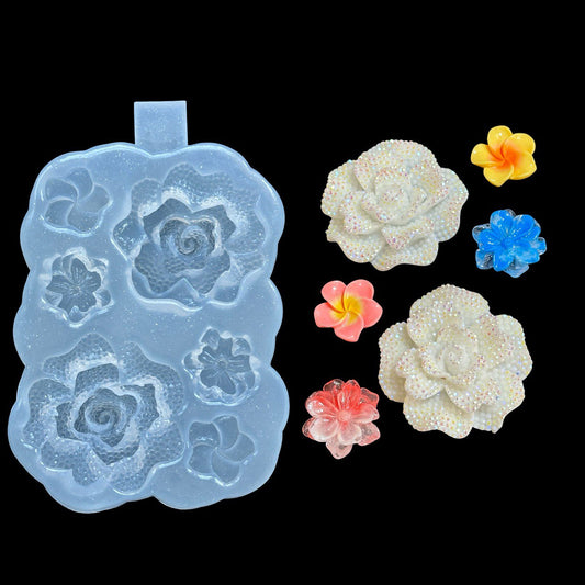 3D Flowers Silicone Mold for Resin – 6 Cavity Floral