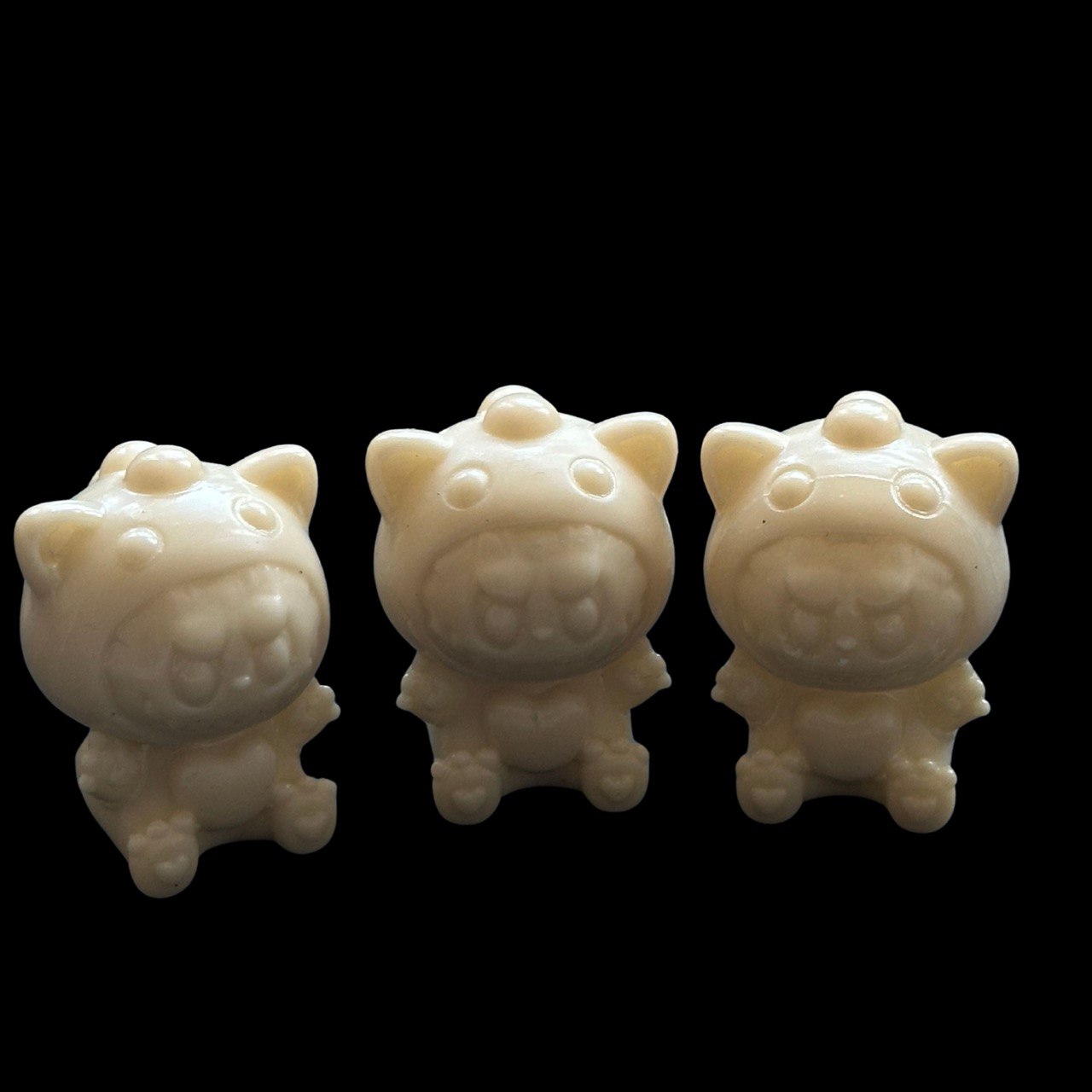Silicone Mold with 3 Cute Girl in Dinosaur Costume