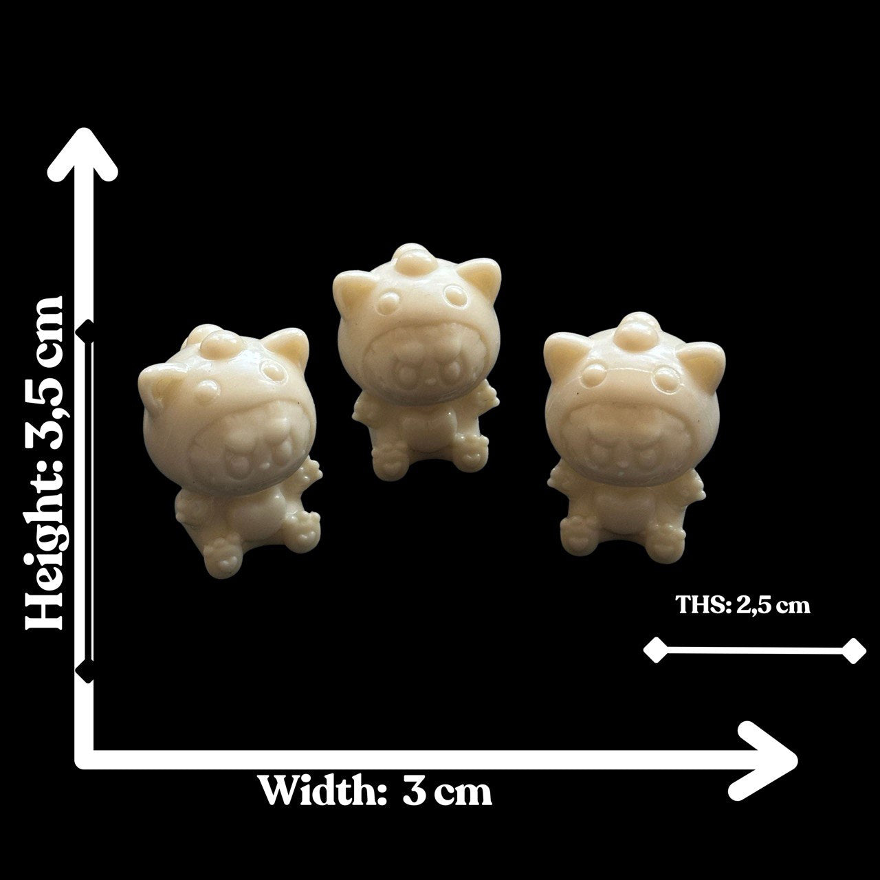 Silicone Mold with 3 Cute Girl in Dinosaur Costume