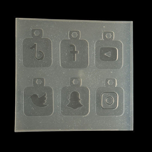 Social Media Keychain and Charm Silicone Molds