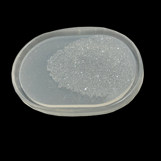 Silicone Mold with Crystal Druzy Effect for Oval Resin Tray