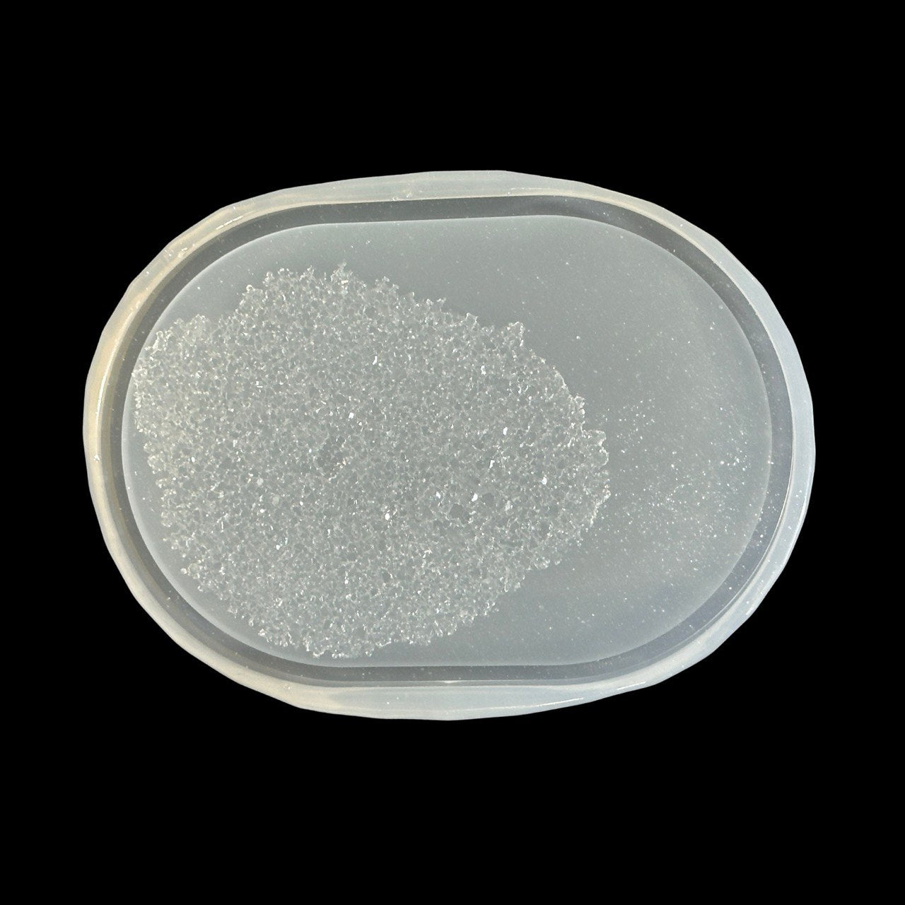 Silicone Mold with Crystal Druzy Effect for Oval Resin Tray