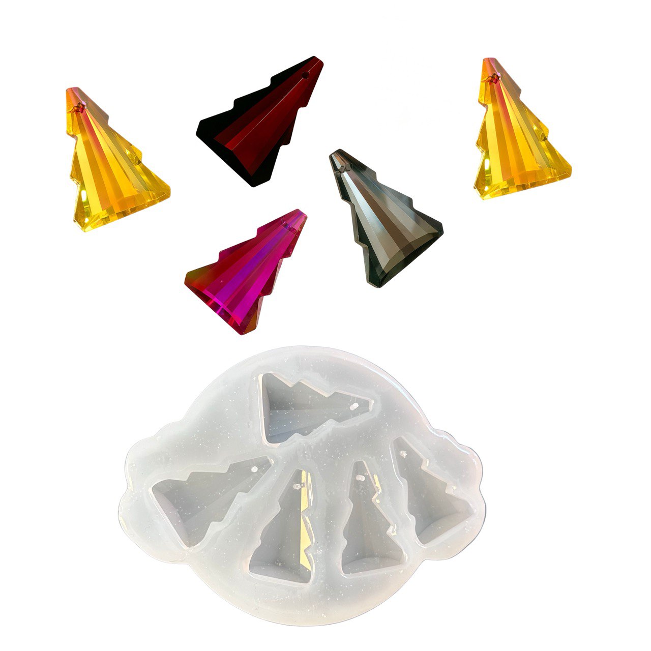 Christmas Tree Silicone Mold Set of 5