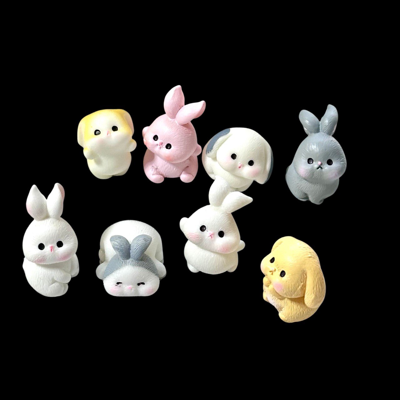 Silicone Mold Bunny Figurines – Mini Rabbit Resin Mold Set of 8