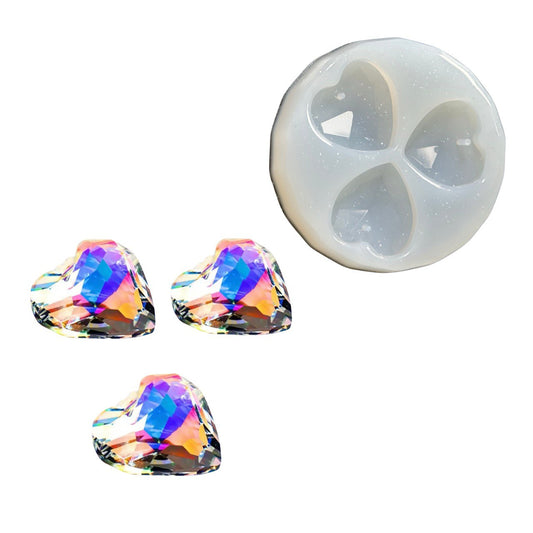 Crystal Heart Silicone Mold for Resin