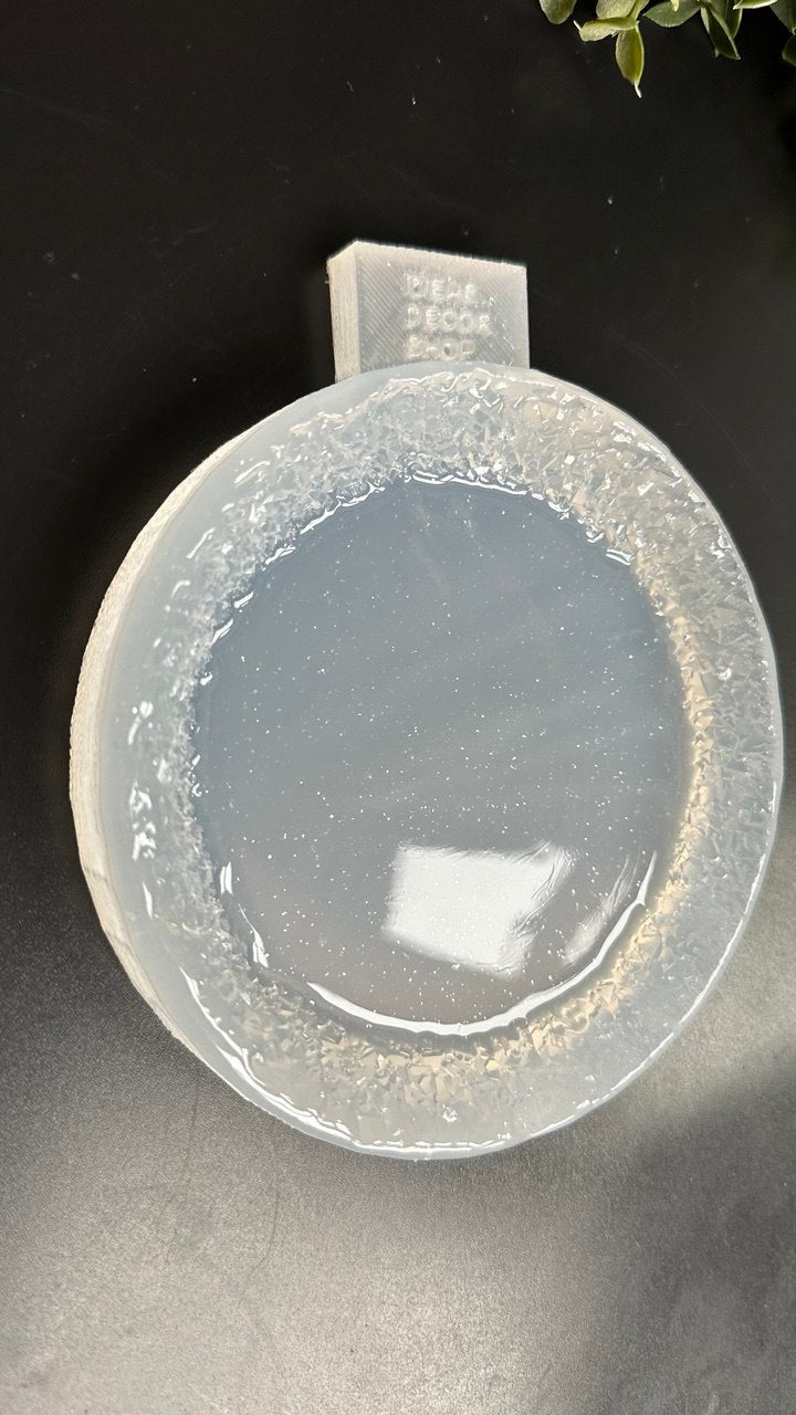 Crystal Edge Round Coaster Mold | Sparkling Silicone Tray Mold
