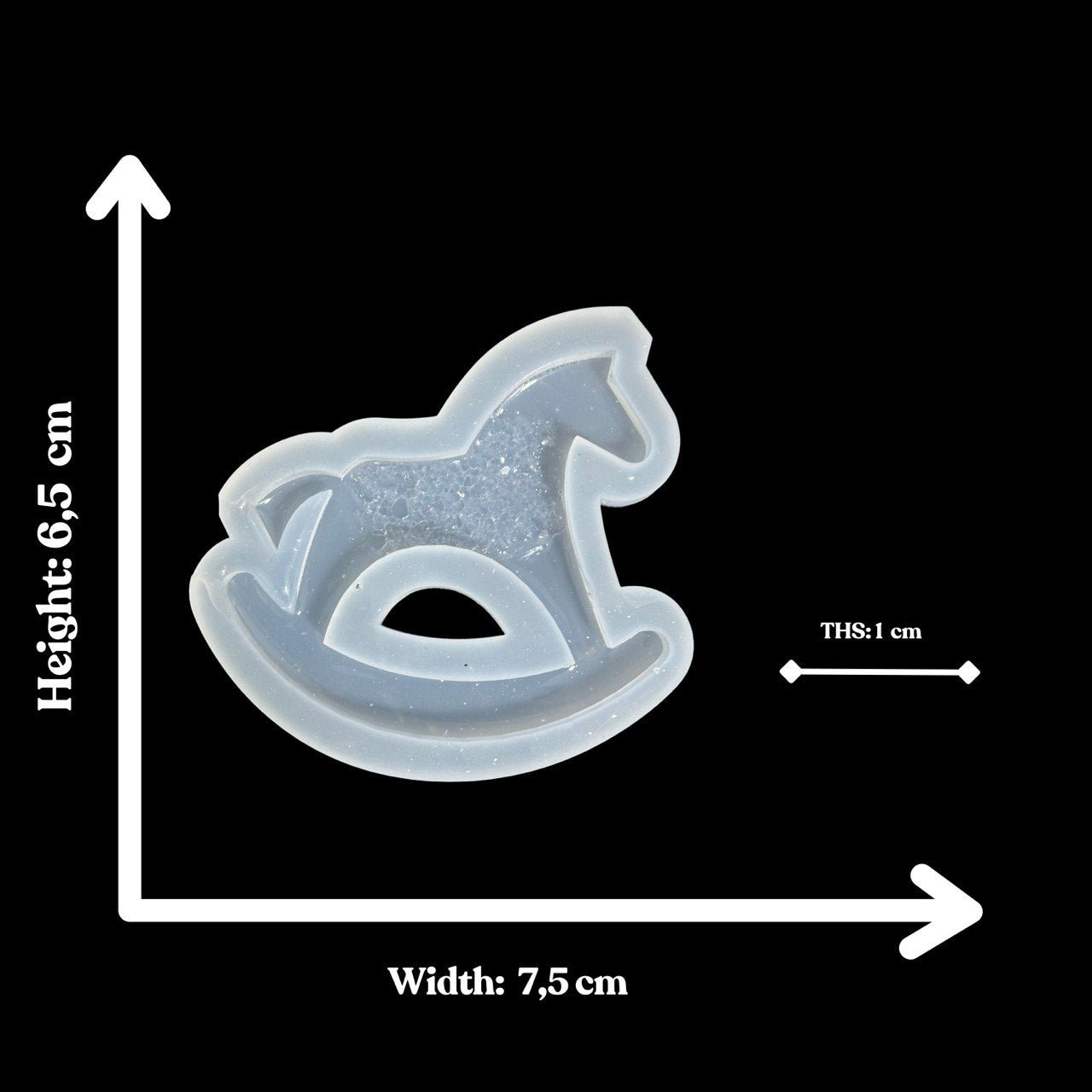 Silicone Rocking Horse Mold with Druzy Crystal