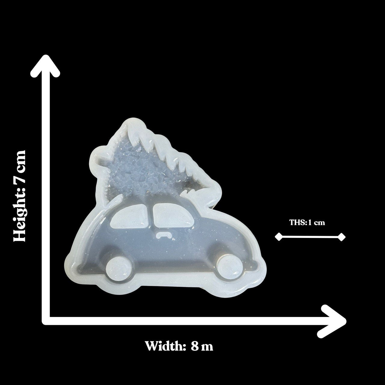 Silicone Car Mold with Druzy Crystal Christmas Tree