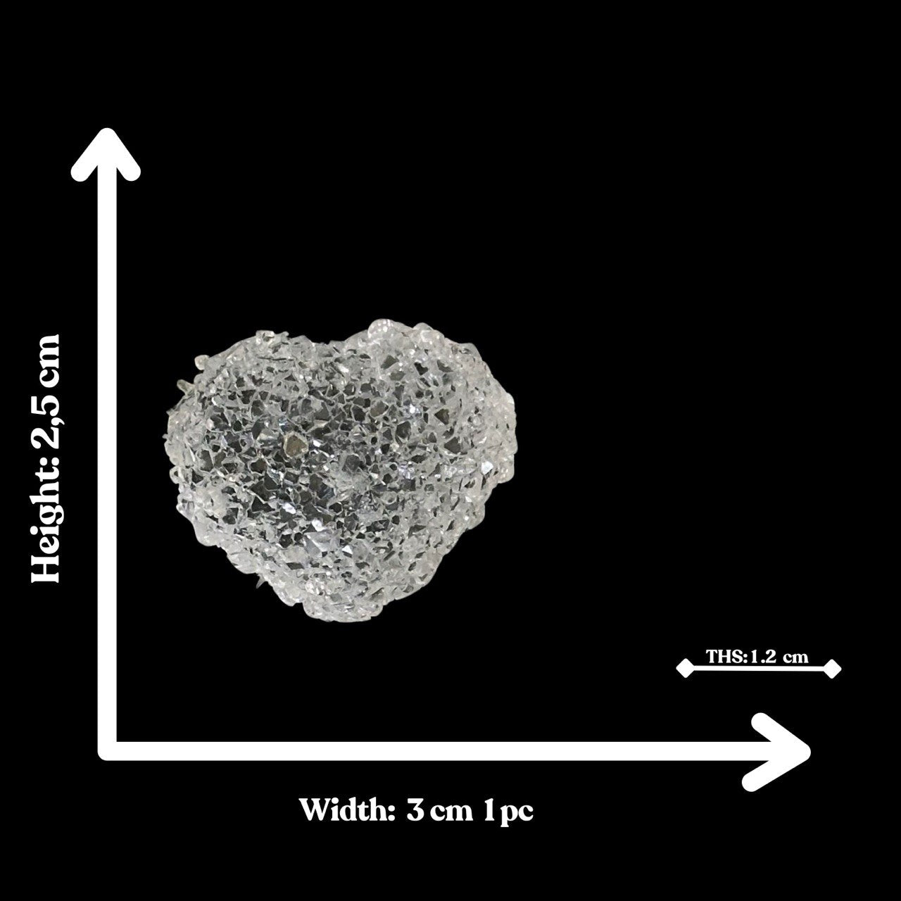 Druzy Crystal Hearts Silicone Mold • Crystal Texture Cabochons