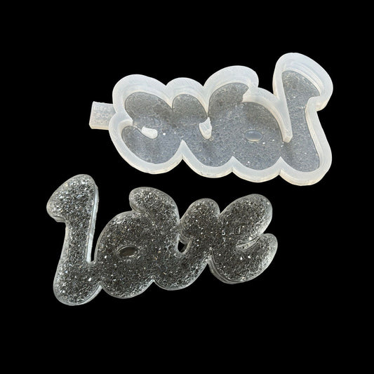 Large Druzy Silicone Mold LOVE