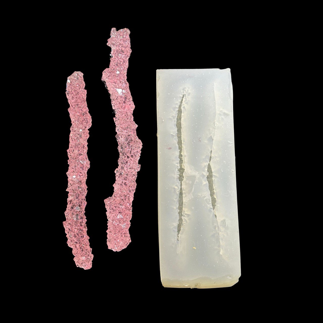 Druzy Icicle Silicone Mold – 2 Resin Crystal Sticks for Hanging Decor