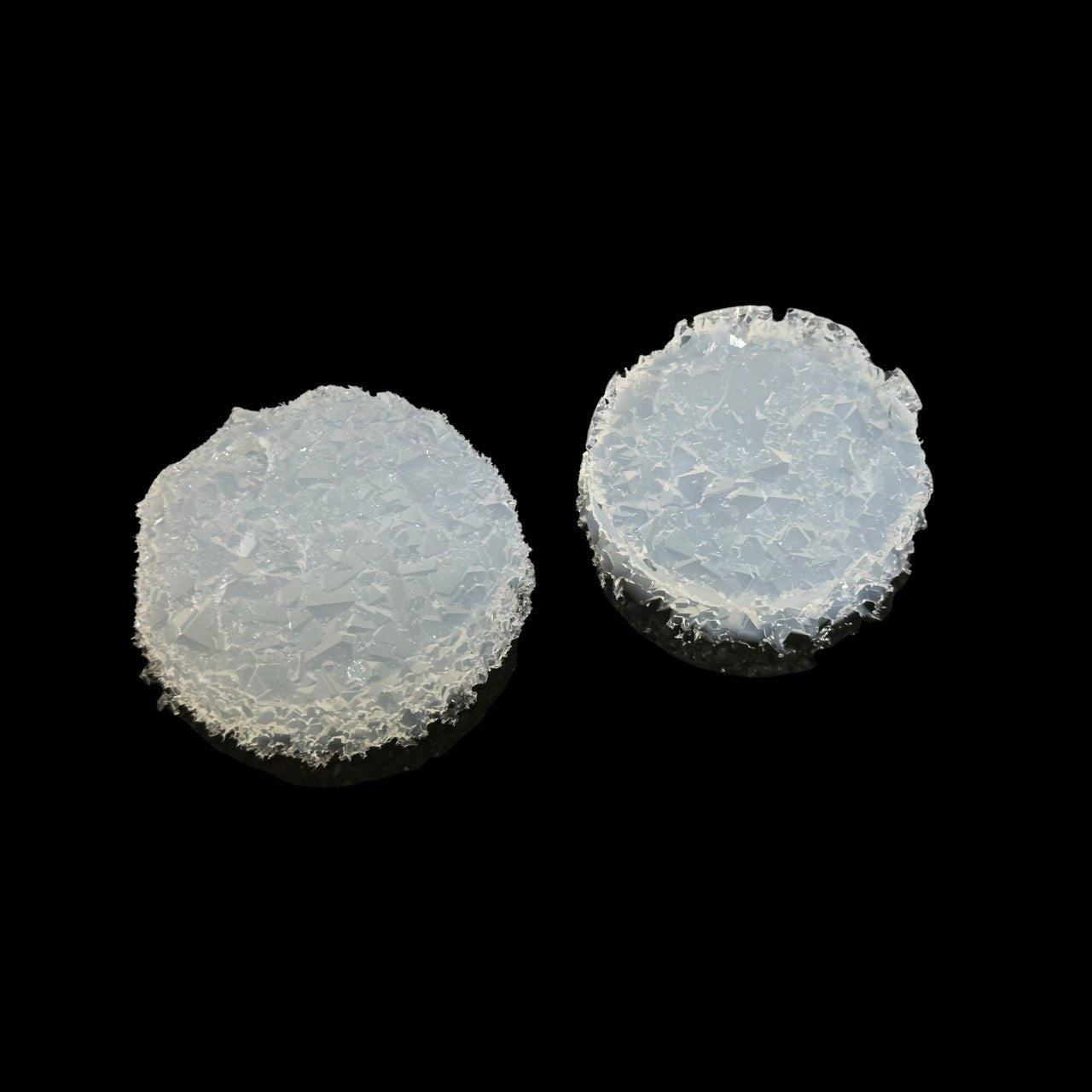 Round Druzy Silicone Inserts – 2 Crystal Cluster Resin Embellishments