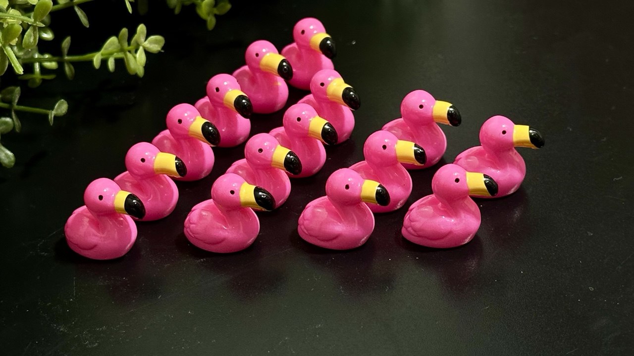Silicone Mini Flamingo Mold Set, 15 Tiny Bird