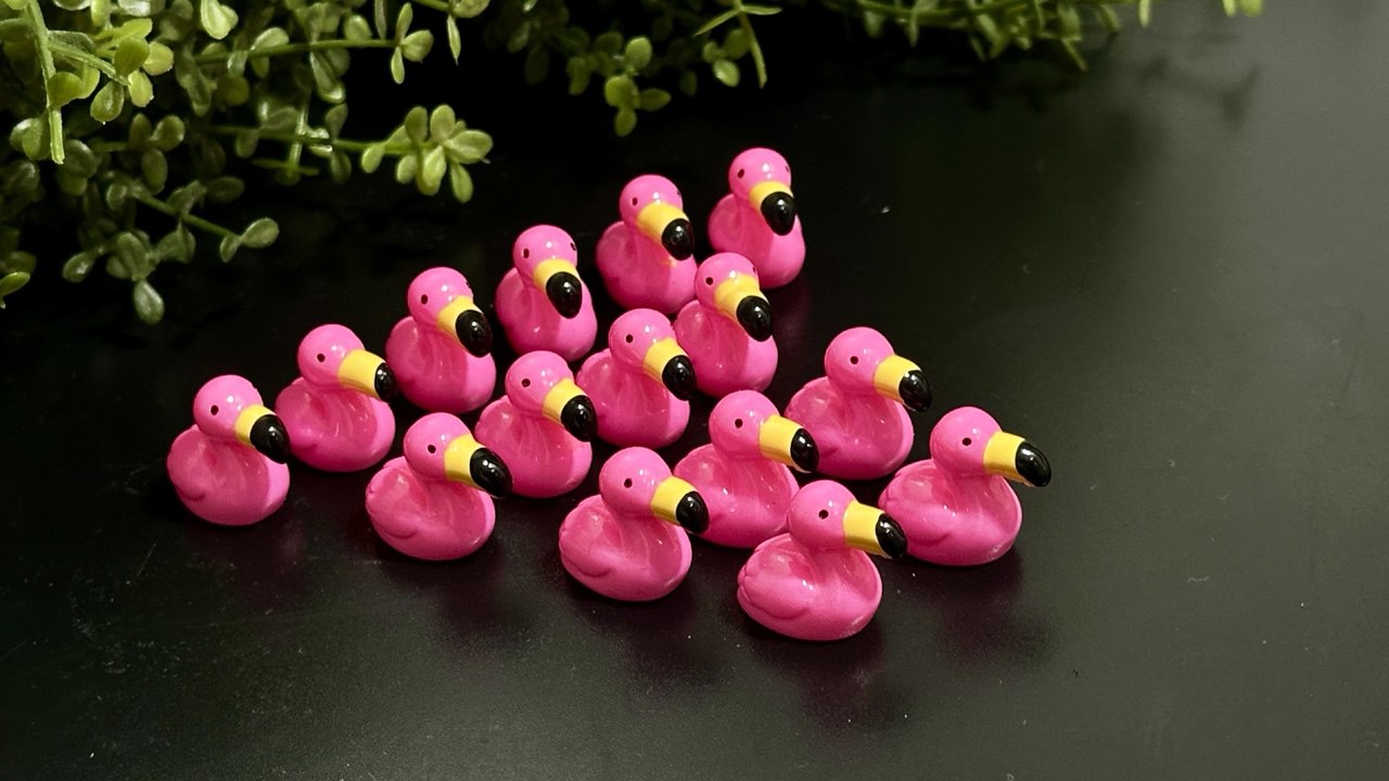 Silicone Mini Flamingo Mold Set, 15 Tiny Bird