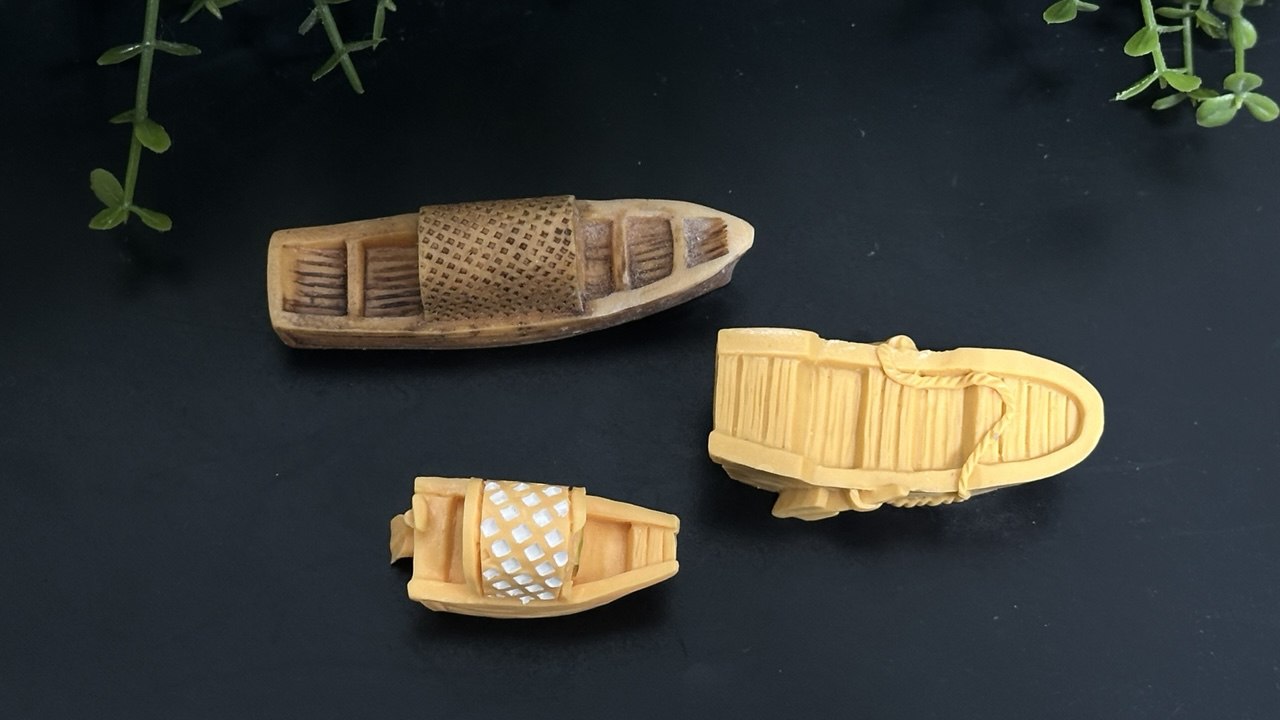 Mini Wooden Fishing Boats Silicone Mold Set