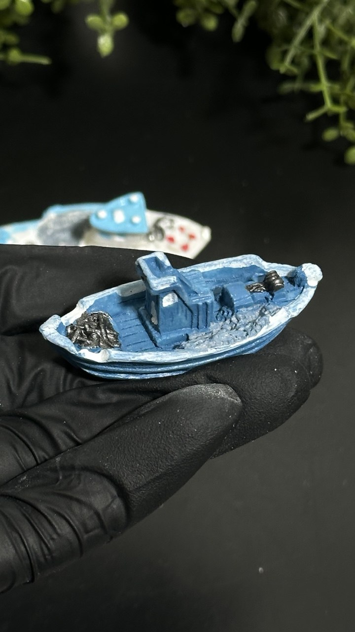 Silicone Mold Mini Fishing Boats Nautical Diorama Set