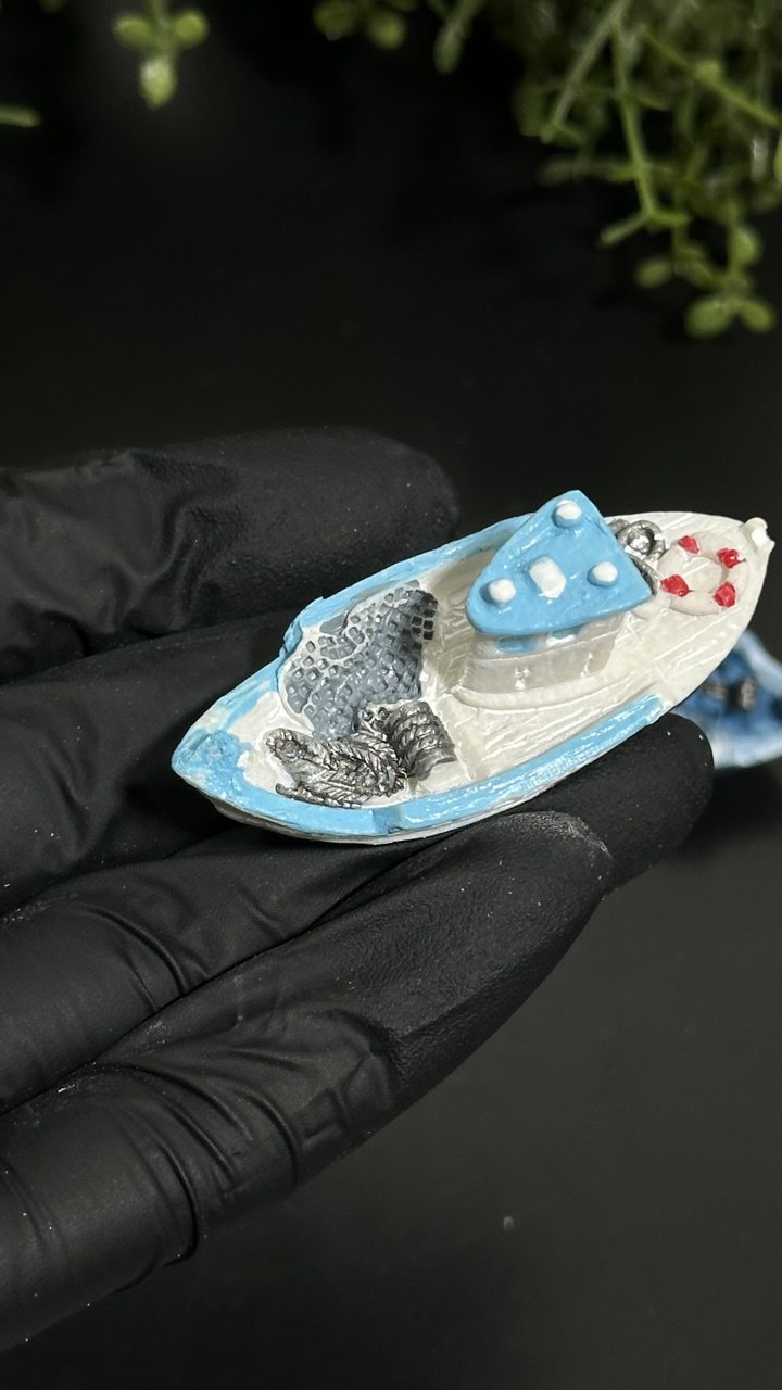 Silicone Mold Mini Fishing Boats Nautical Diorama Set