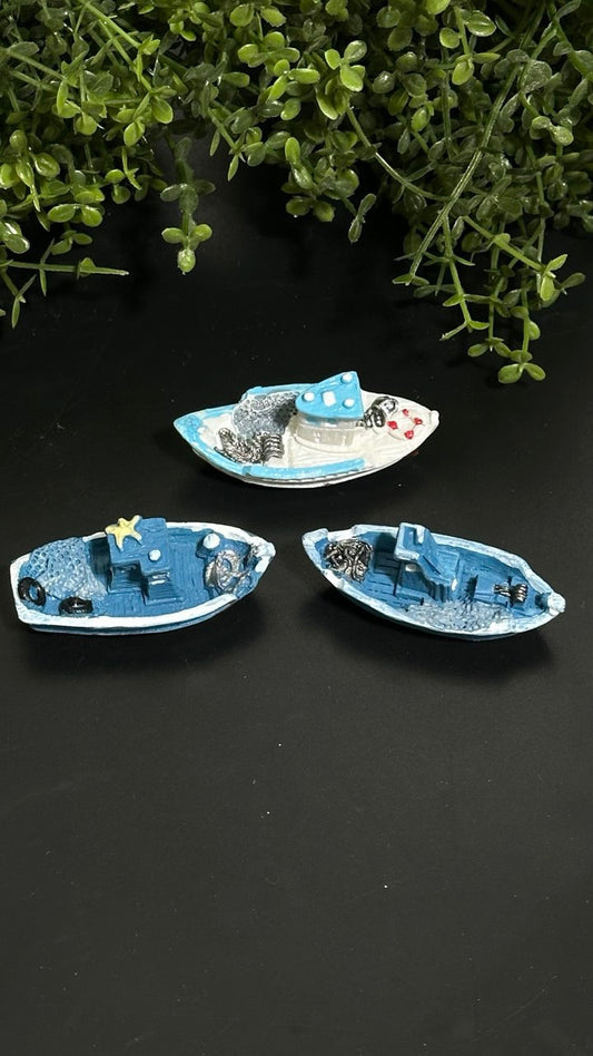 Silicone Mold Mini Fishing Boats Nautical Diorama Set