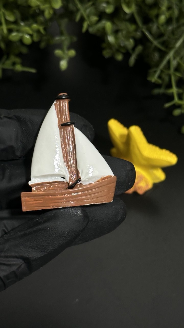 Silicone Mold Sailboat Starfish Seashell Miniature Set