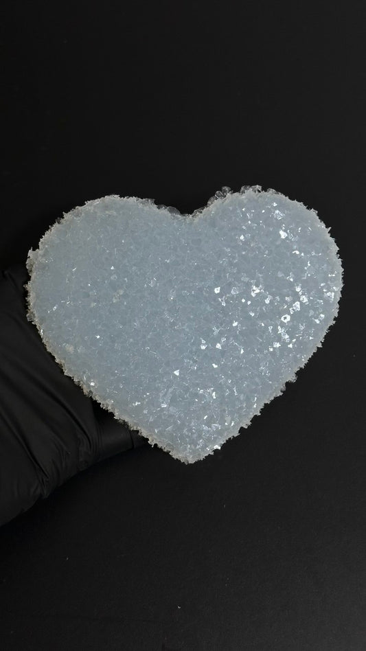 Crystal Heart Silicone Insert Inlay Mold Textured Edge